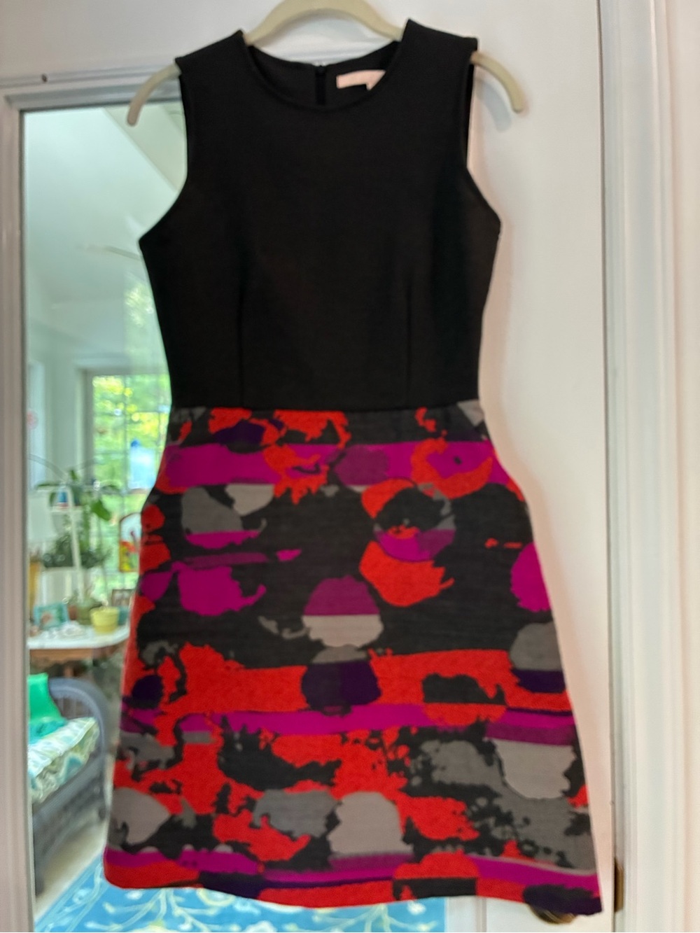 hutch Anthropologie sleeveless color block skirt charcoal bodice dress
